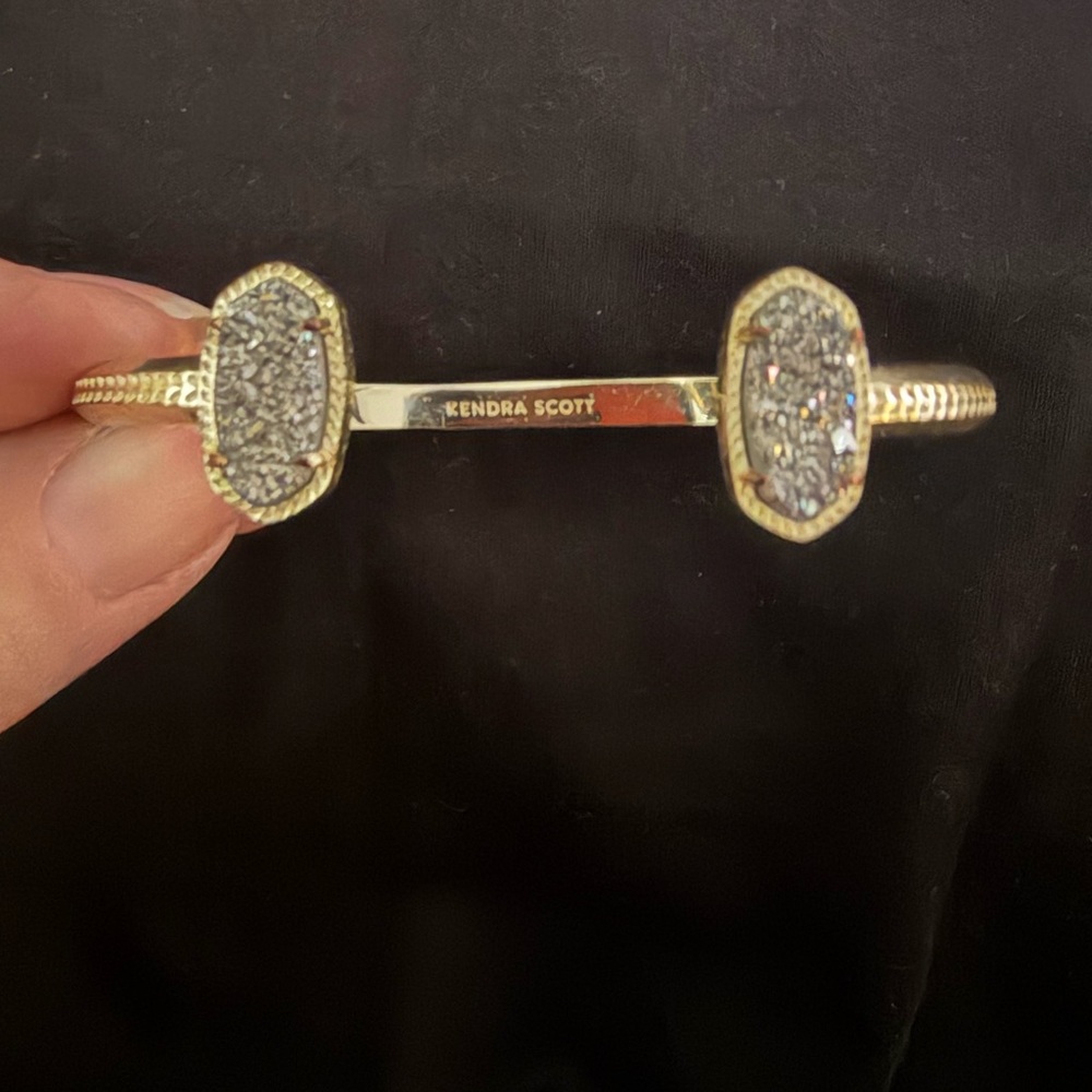 Kendra Scott Gold and Textured Druzy Stone Cuff